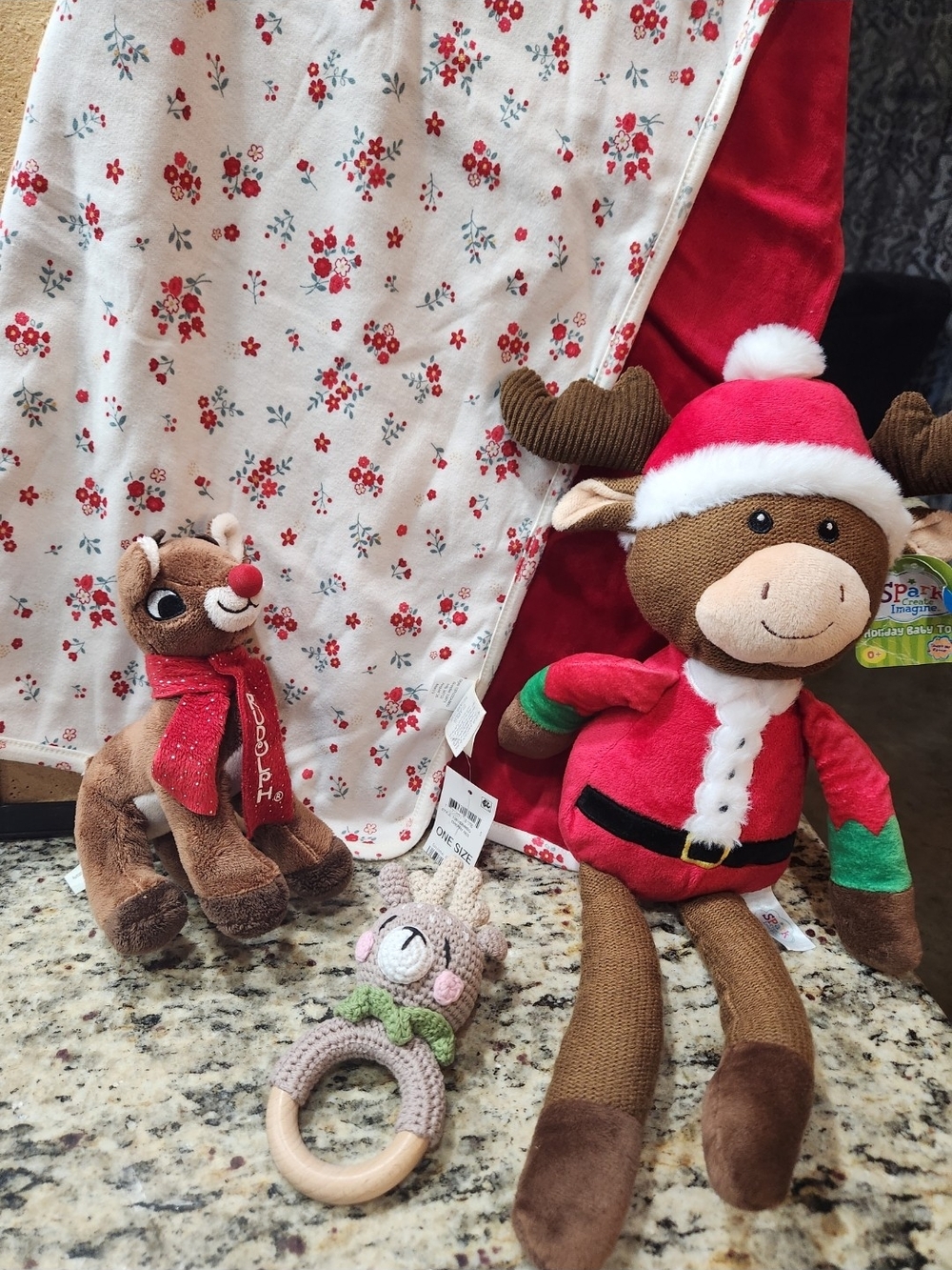 First Impressions Plush Baby Blanket and Stuffed Animals